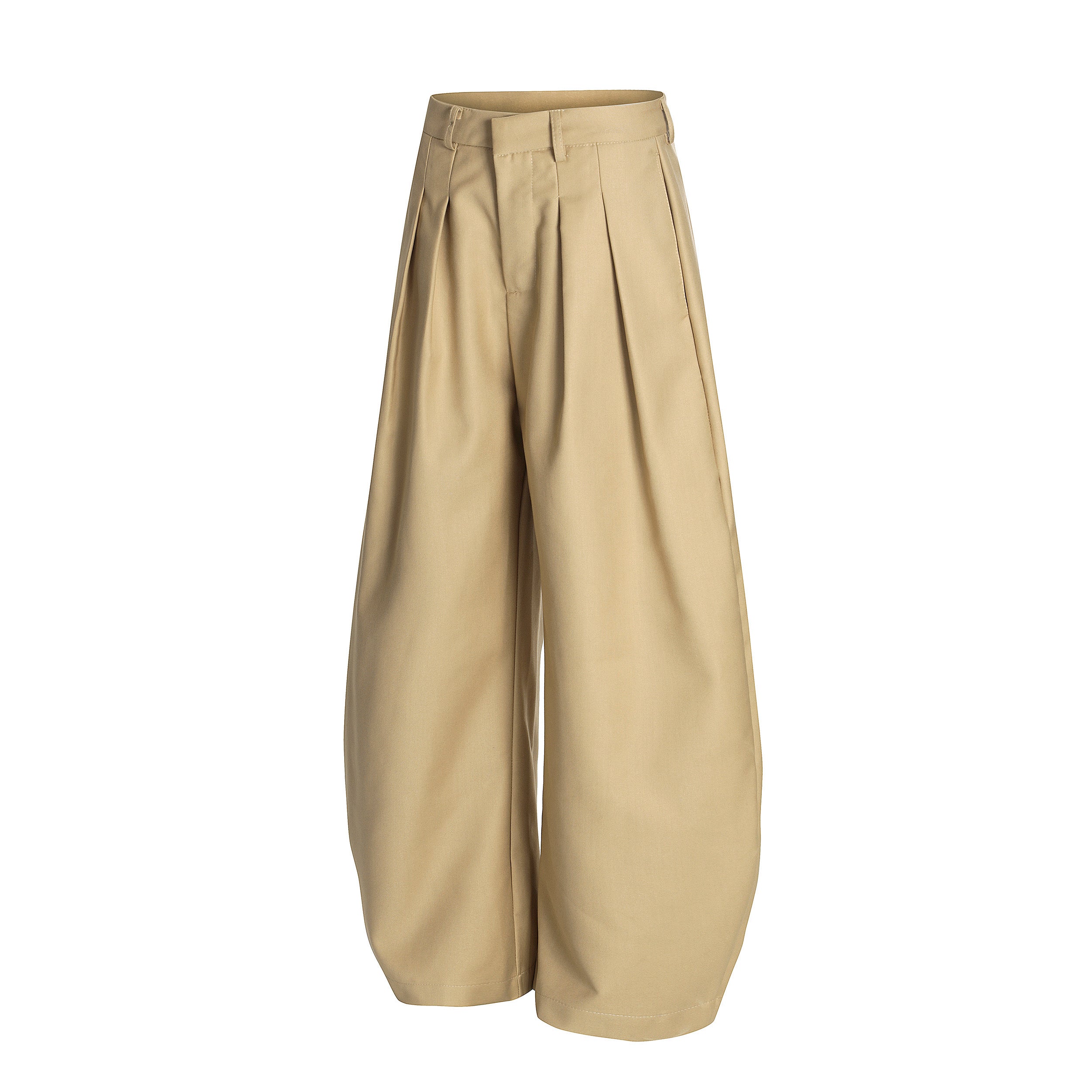 Omirad Pleated Barrel-Leg Trousers | Wide Leg Tailored Pants