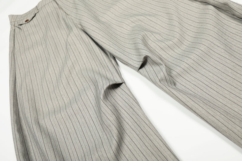 Pinstripe Barrel Leg Trousers | Vintage Wide Leg Pants