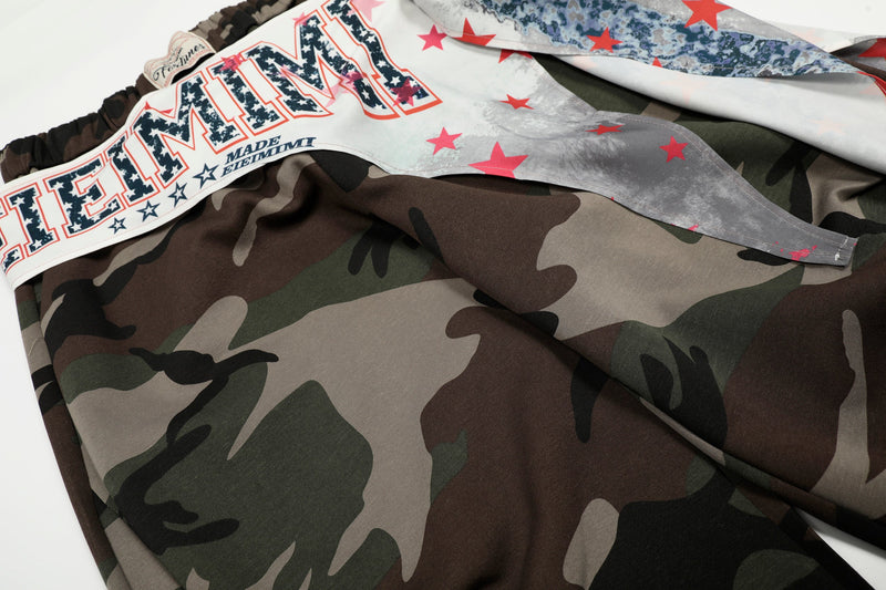 Camo Scarf-Wrap Wide Leg Pants | Streetwear Statement