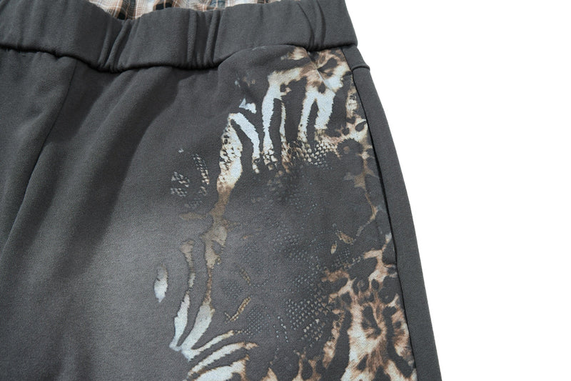 Vintage Leopard Graphic Wide-Leg Sweatpants | Y2K Streetwear