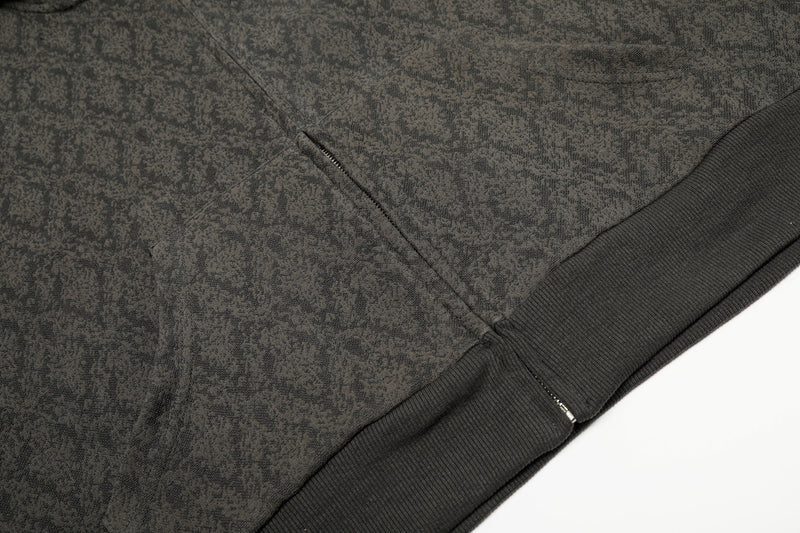 Omirad All-Over Patterned Zip-Up Hoodie | Streetwear