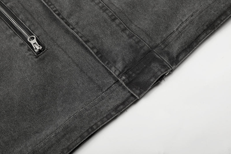Omirad Vintage Cross Patch Denim Jacket | Washed Cotton