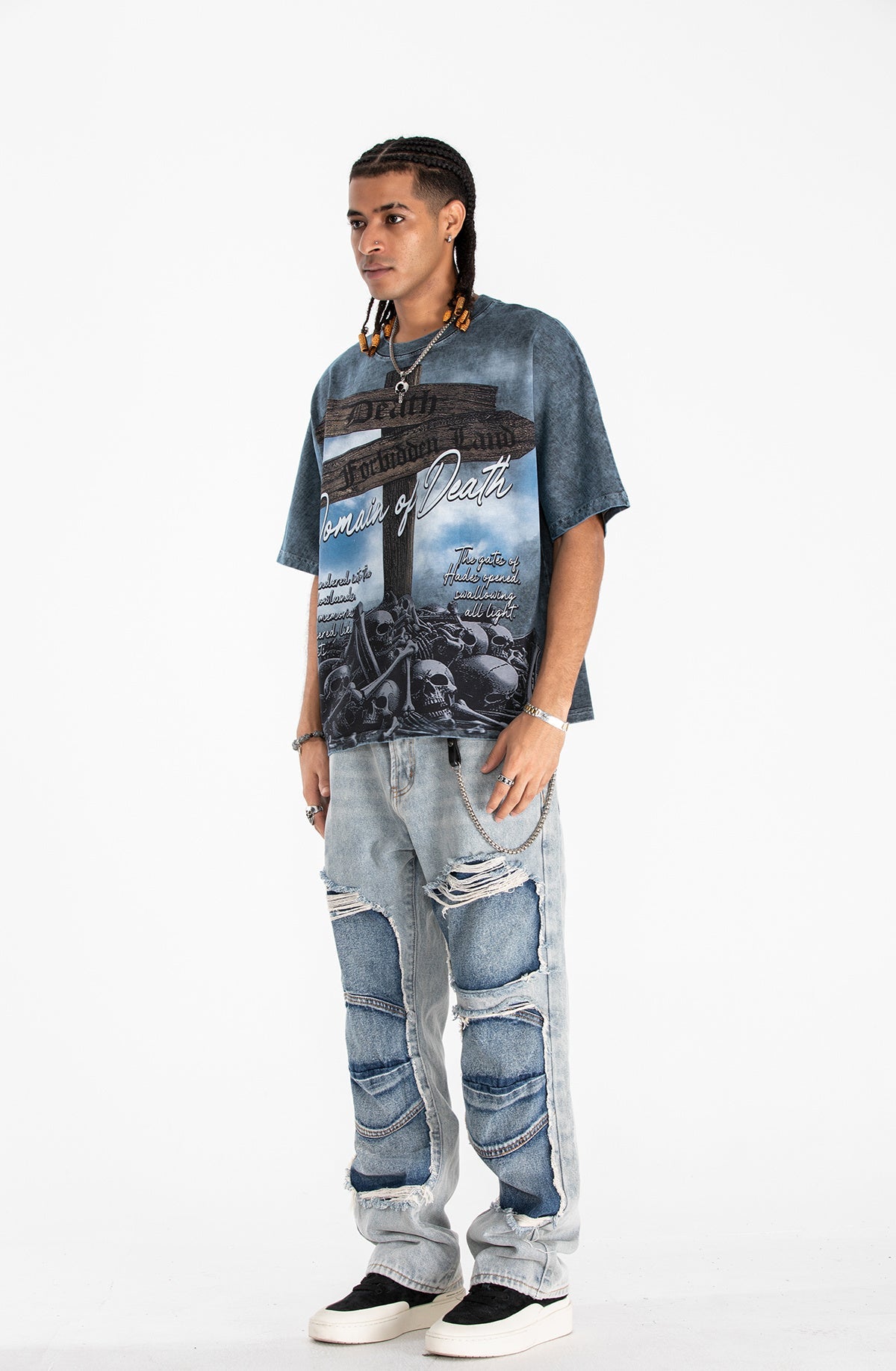 Omirad Domain of Death Gothic Skull Graphic Tee | Dark Streetwear