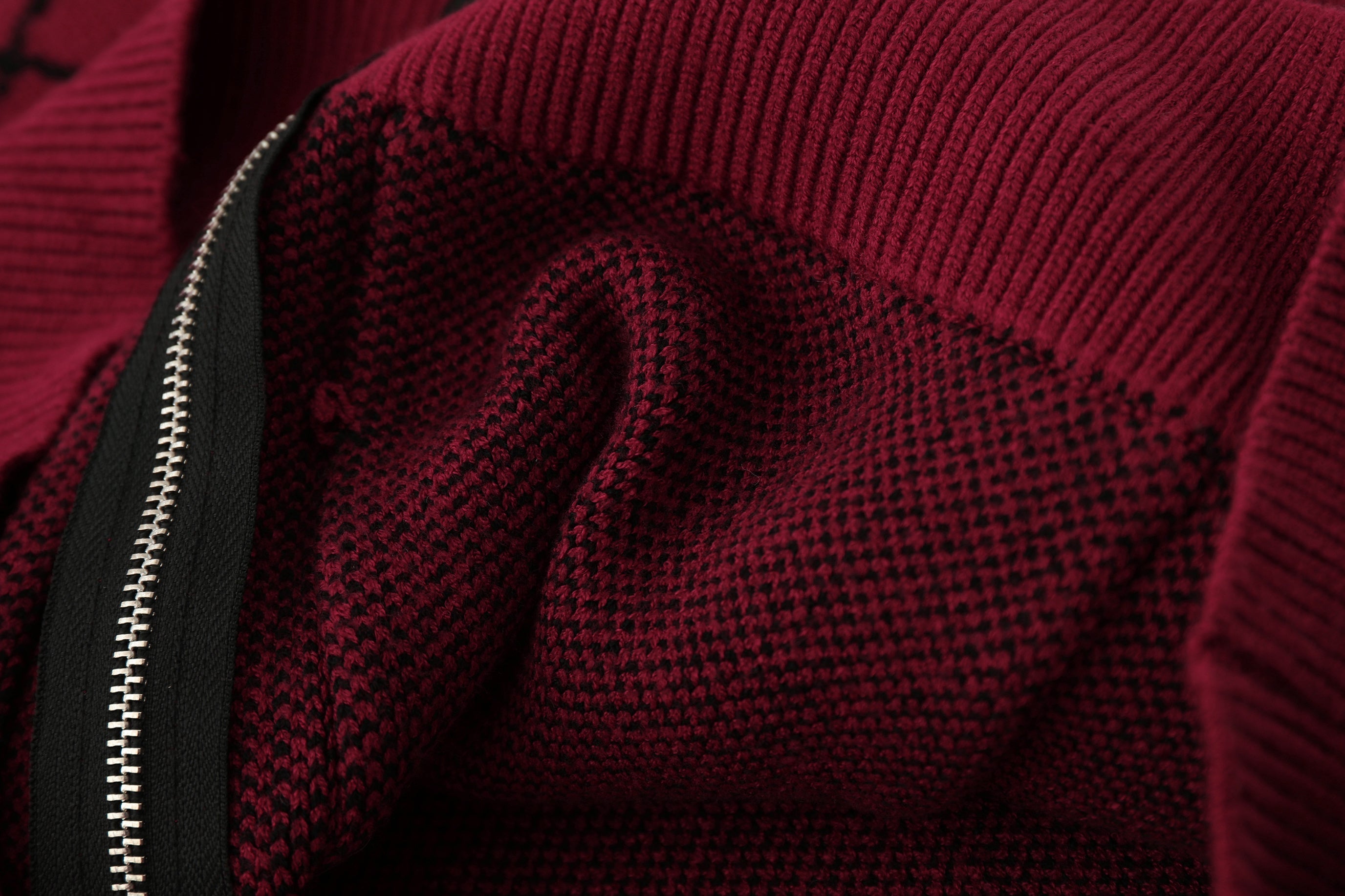 Spider Web Knit Zip Hoodie | Dark Streetwear Oversized