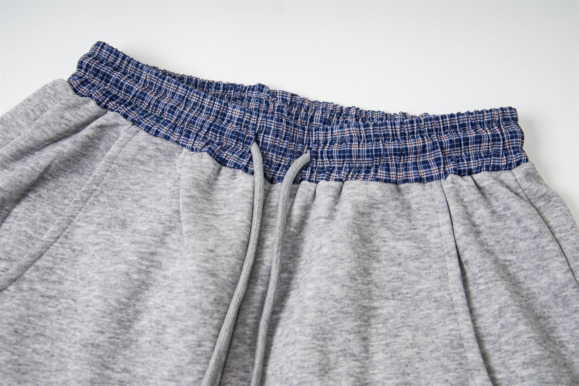 Double-Waist Checkered Print Wide-Leg Track Pants | Y2K Streetwear