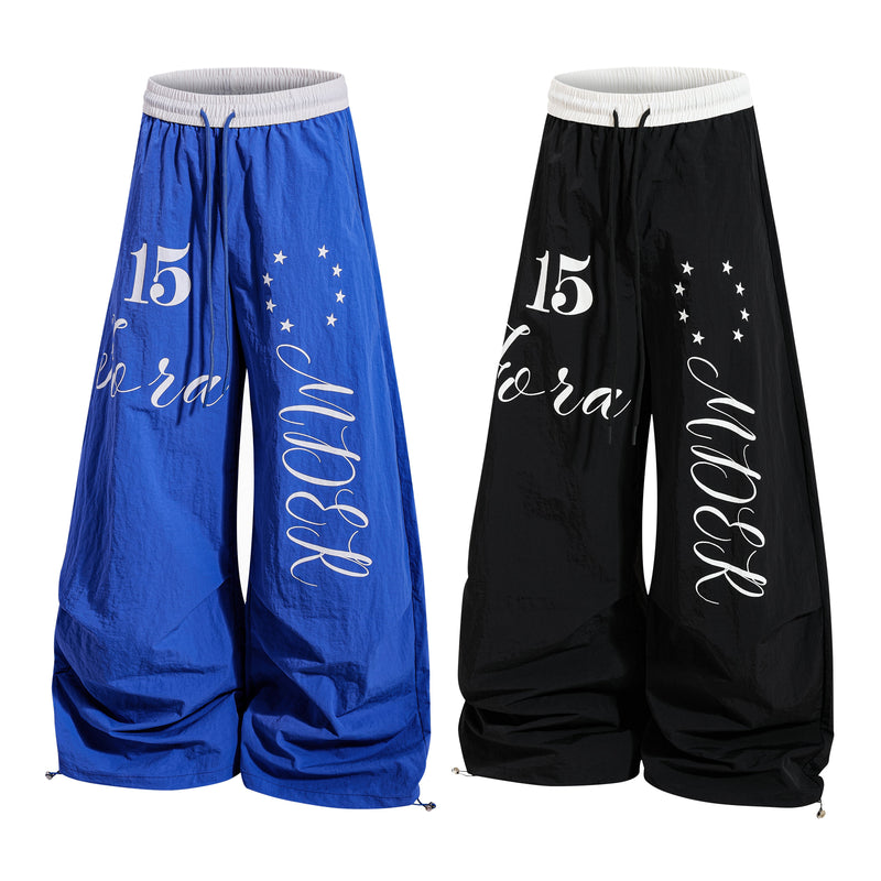 Retro Script Wide-Leg Track Pants | Bold Streetwear