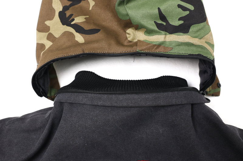 Omirad Fur-Trim Hooded Embroidered Bomber Jacket