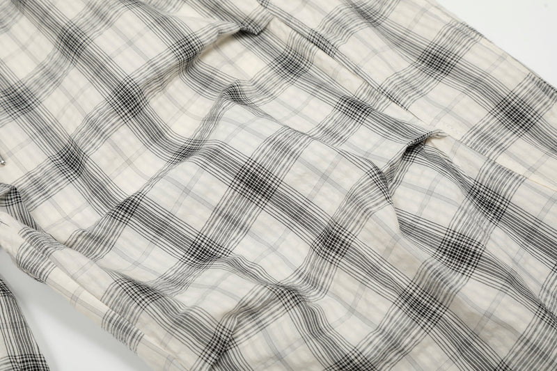 Ruched Plaid Wide-Leg Pants | Oversized Streetwear Bottoms