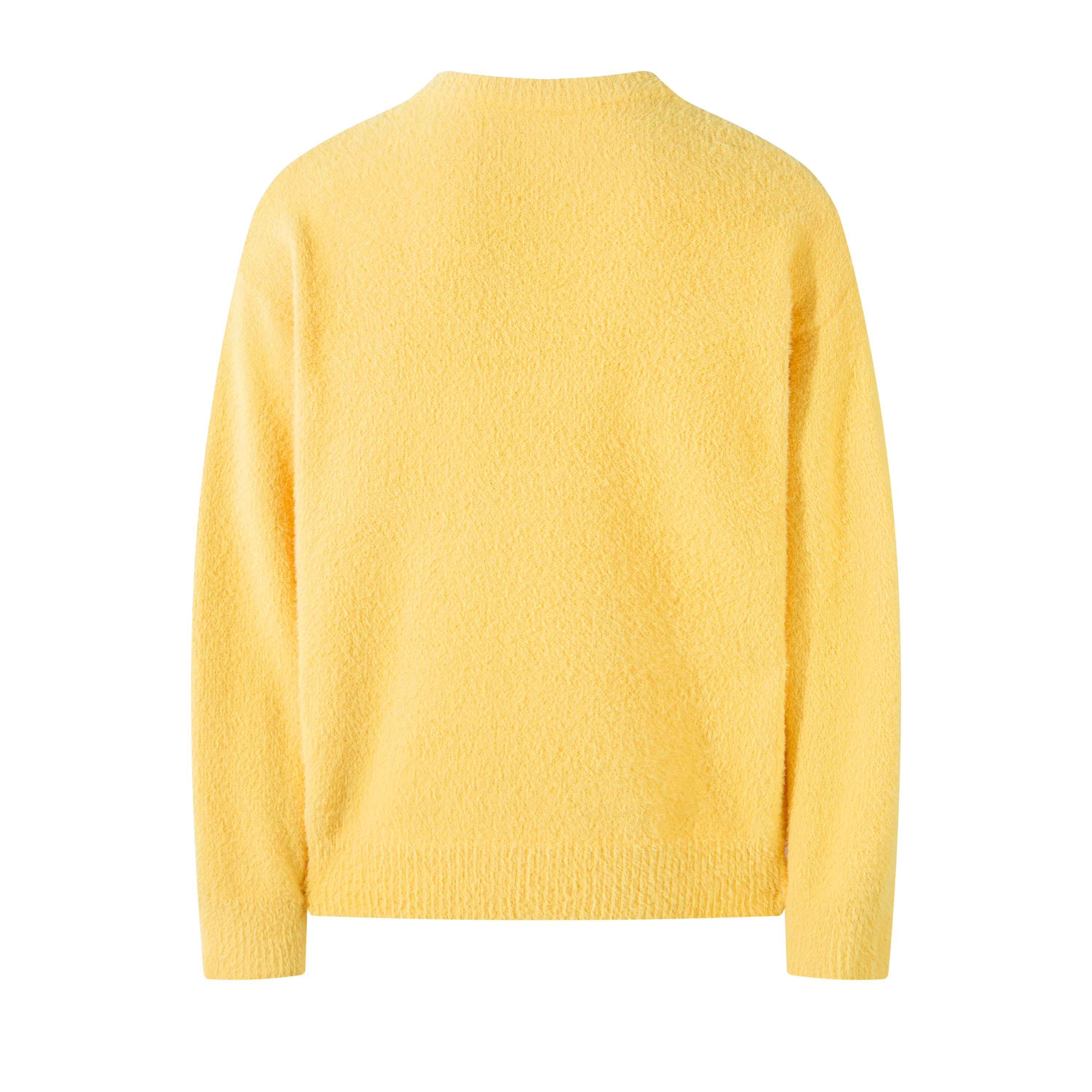 Men's Bold Slogan Fuzzy Knit Sweater | Street Style Crewneck