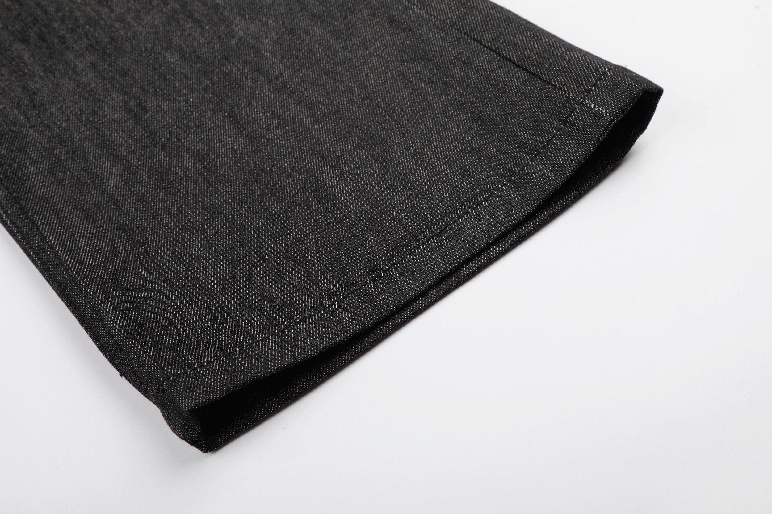 Black Raw Denim Wide Leg Jeans | Button Fly | Omirad