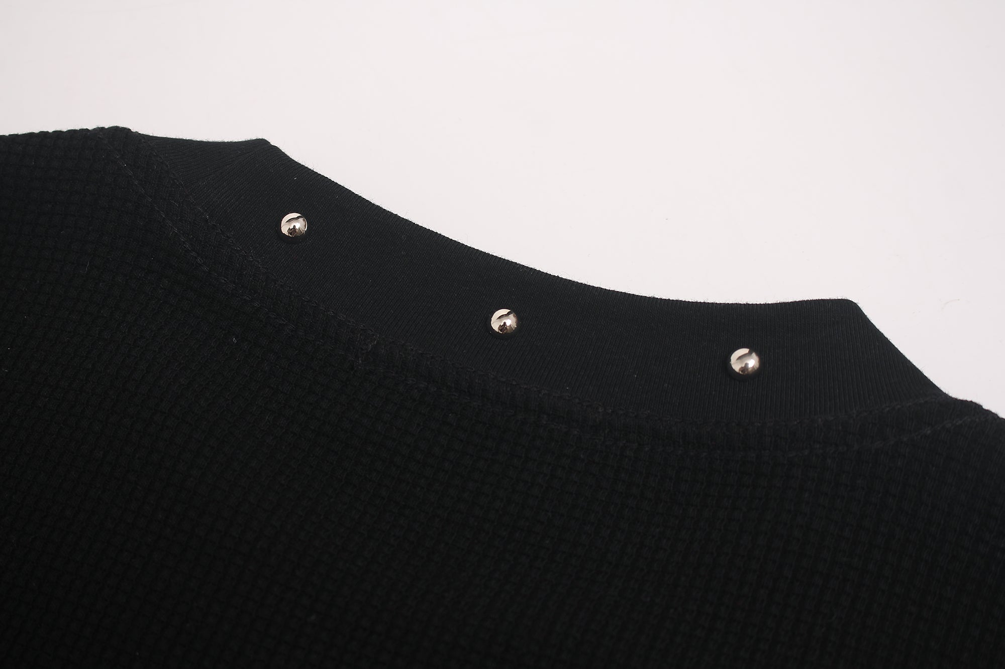 Omirad Shadow Portrait Graphic Tee | Studded Mock-Neck