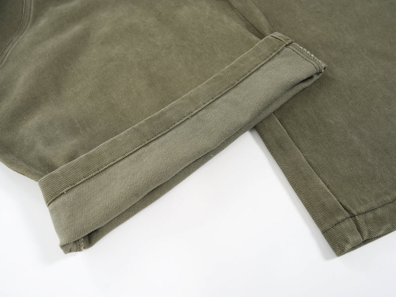Curved-Cut Barrel Leg Pants | Heavyweight Cotton Trousers