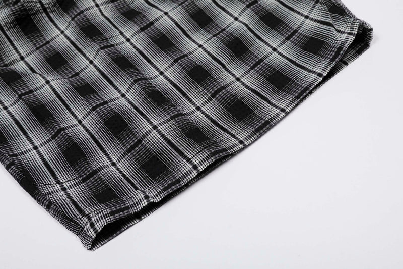 Omirad Plaid Barrel-Leg Pants | Wide-Leg Streetwear Trousers