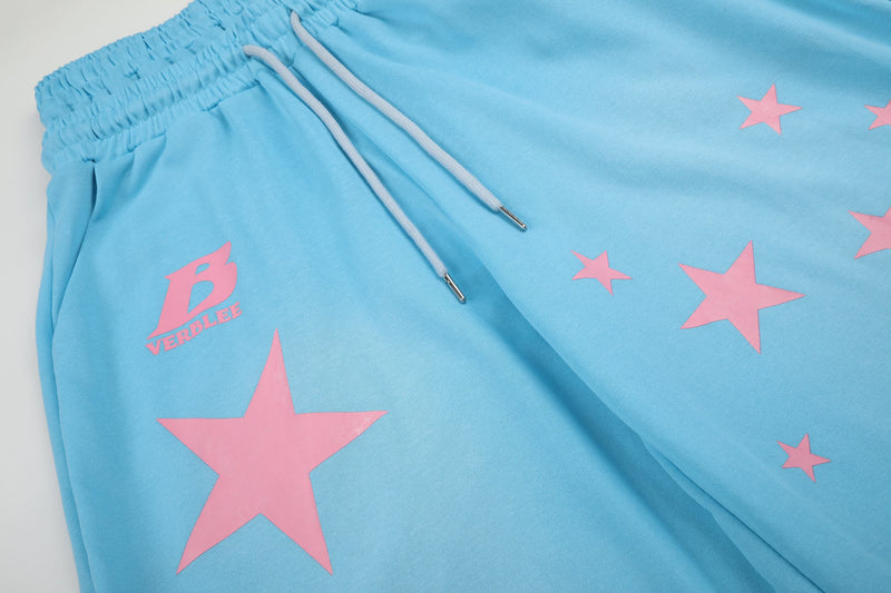 Star Graphic Wide-Leg Sweatpants | Y2K Gradient Streetwear
