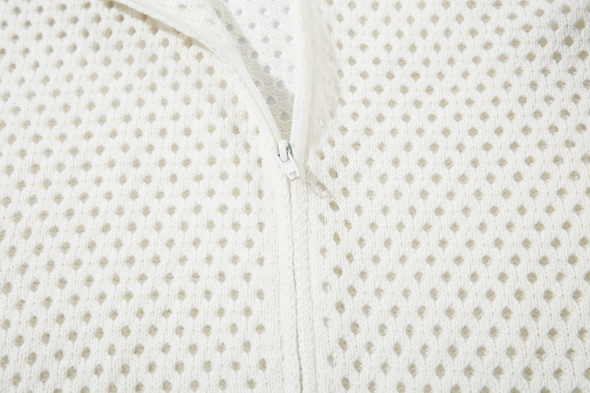 Omirad Striped Mesh Zip-Up Jacket | Sporty Open-Knit Layer
