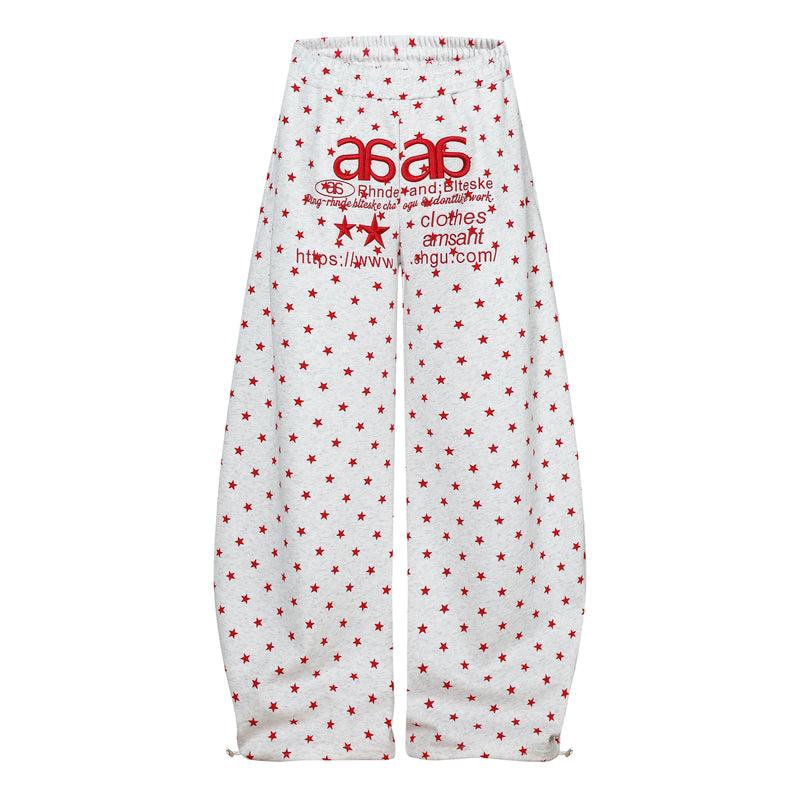 Omirad Star Print Wide-Leg Sweatpants | Streetwear