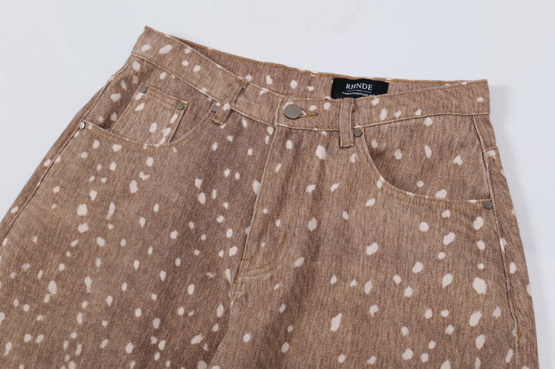Omirad Fawn Print Wide-Leg Jeans | Spotted Denim