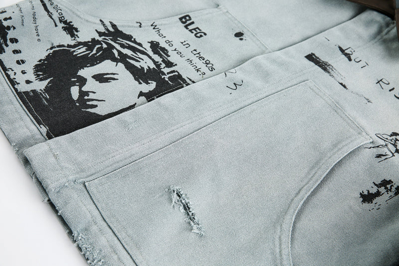 Omirad 90s Reflection Graphic Work Jacket | Cotton Canvas