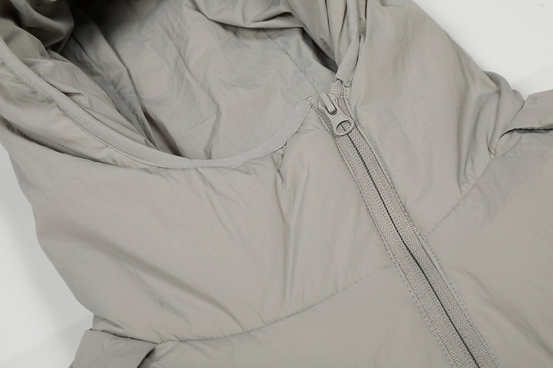Asymmetric Zipper Hooded Puffer Jacket | Streetwear Insulated