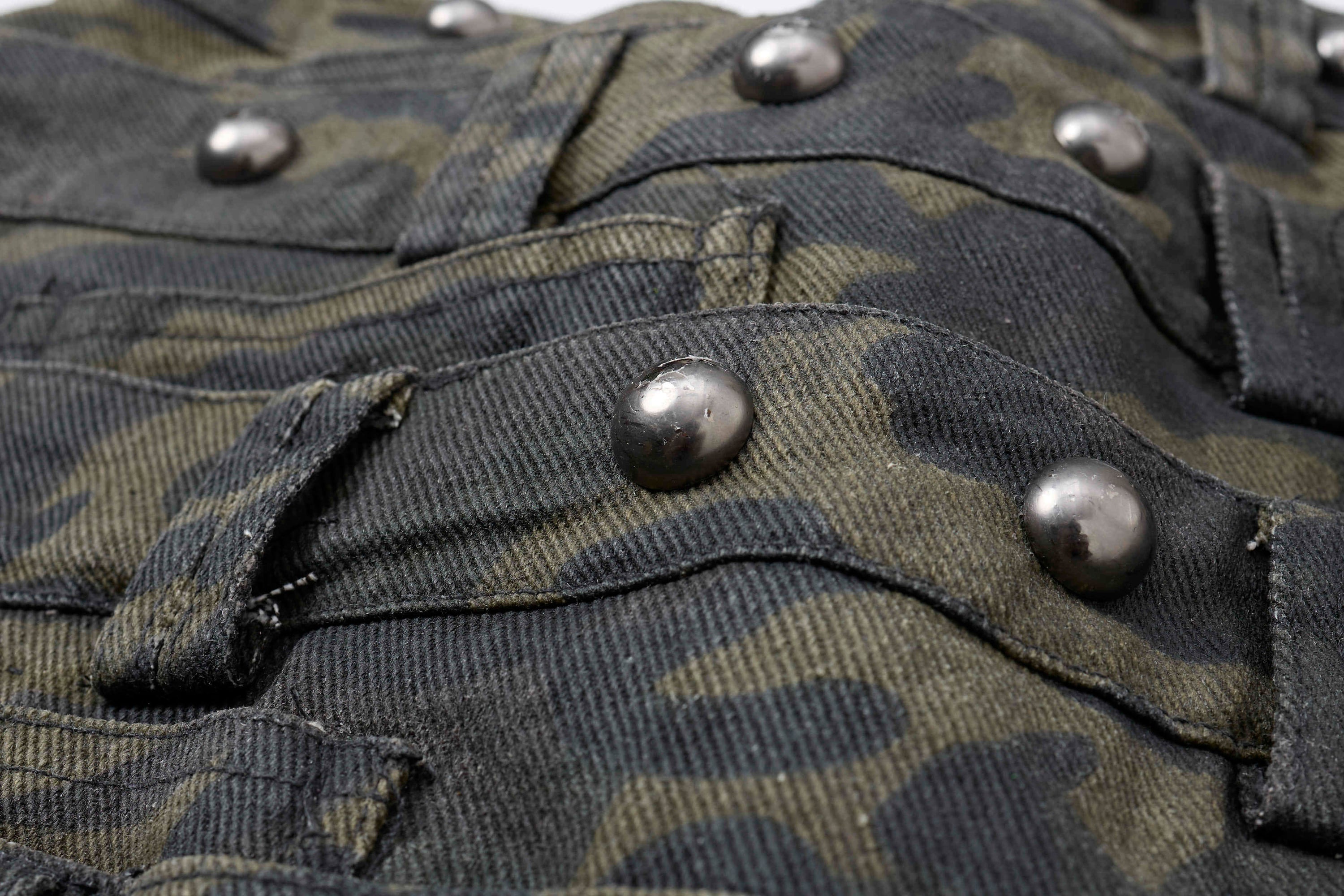 Omirad Camo Wide-Leg Cargo Pants with Studded Belt Detail