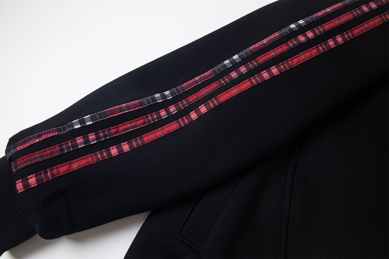 Omirad Plaid-Trim Track Jacket with Embroidered Logo & Pins