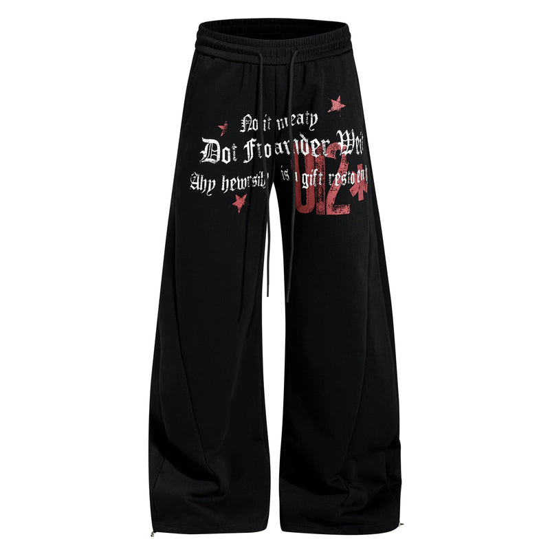 Omirad Vintage Star Wide-Leg Sweatpants | Retro Streetwear