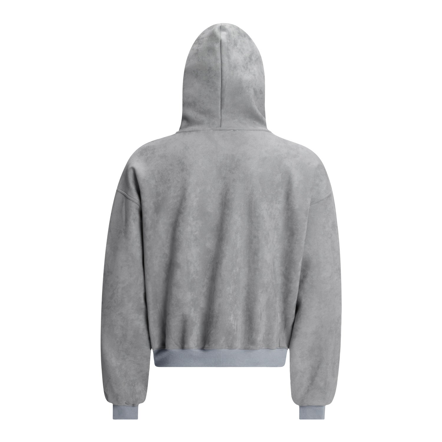 Omirad Gothic Embroidered Suede Zip Hoodie | Dark Streetwear