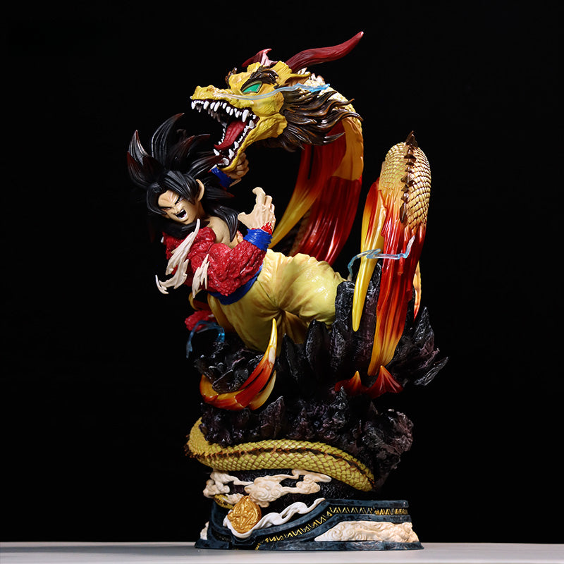 Goku con figura coleccionable de Shenron - Dragon Ball Z, 45 cm, alto detalle, pose de dragón