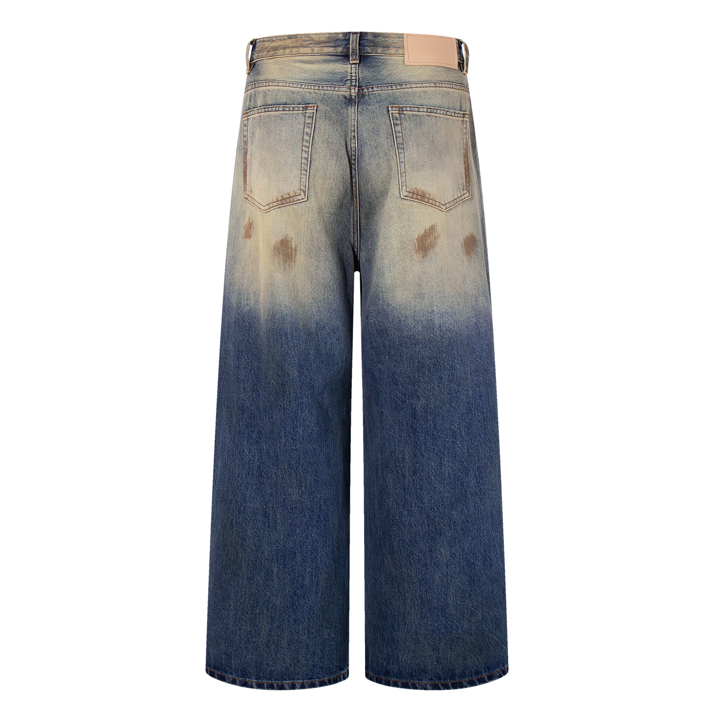 Omirad Destroyed Gradient Wide-Leg Jeans | 100% Cotton