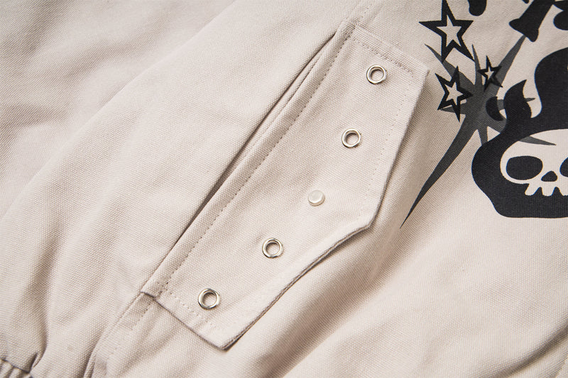 Faux Fur Collar Quilted Bomber Jacket | Streetwear Graphic