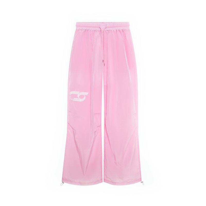Omirad Sheer Nylon Wide-Leg Track Pants | Translucent Street Style