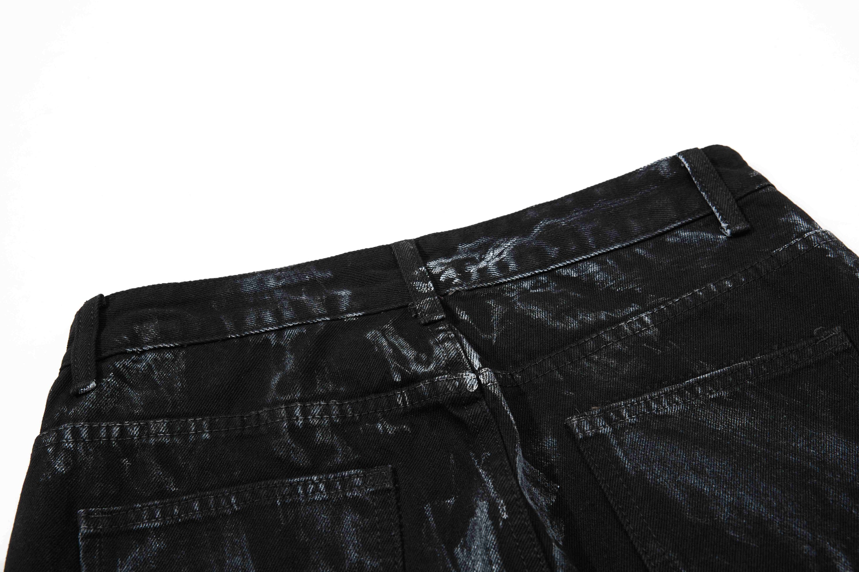 Omirad Washed Utility Flare Jeans | Streetwear Cargo Denim