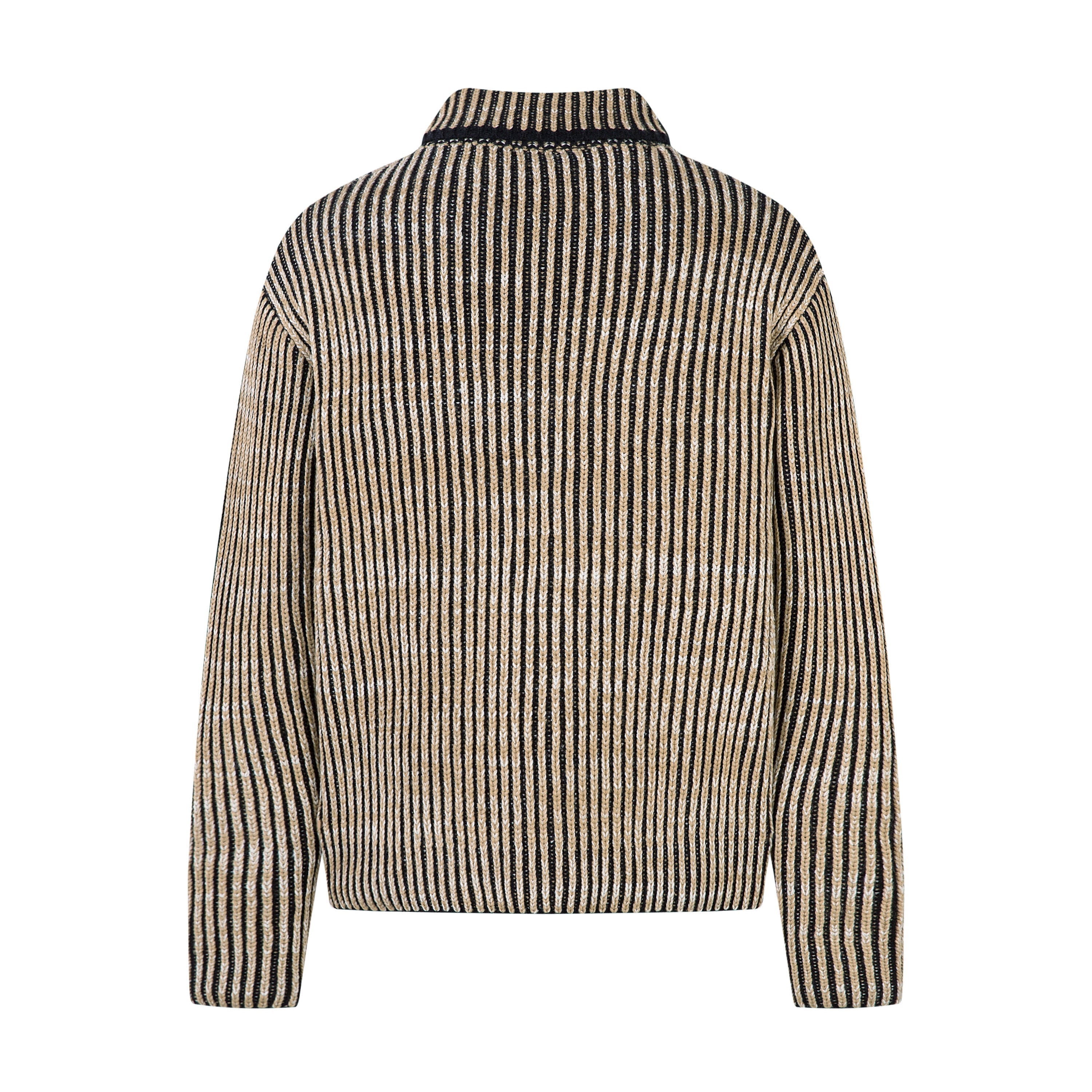 Men's Striped Ribbed Texture Full-Zip Jacket | SEAKOFF