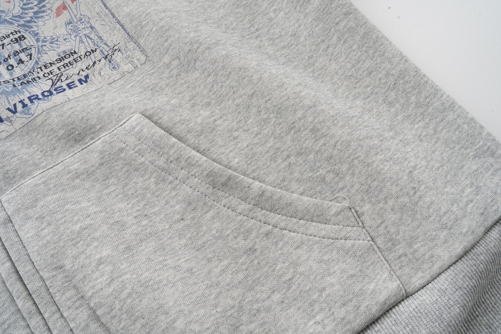 Omirad Business Card Graphic Zip Hoodie | Heather Grey