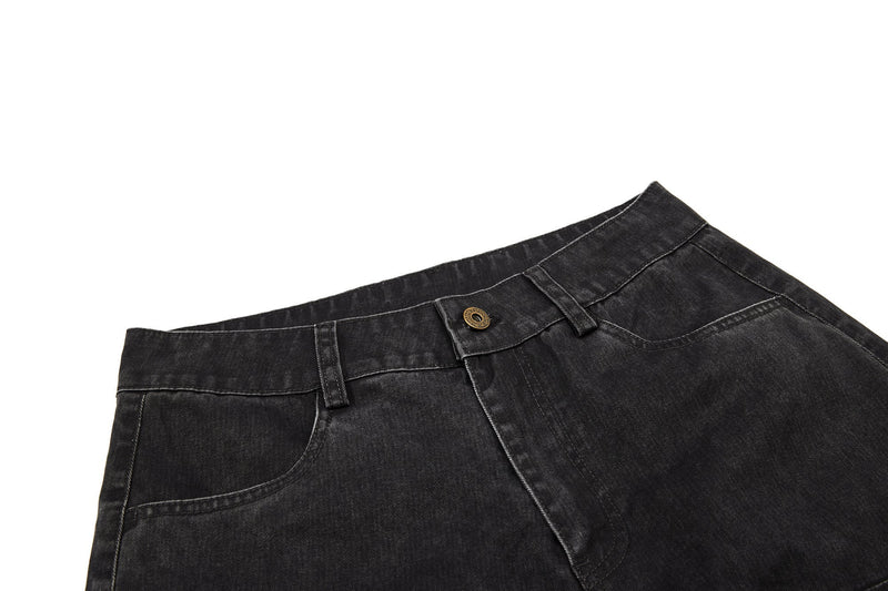 Multi-Zip Panel Cargo Denim Pants | Wide-Leg Streetwear