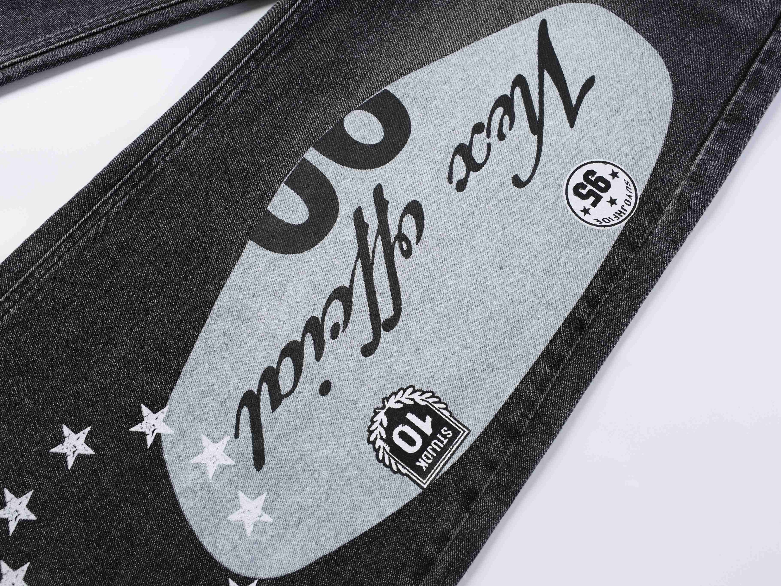 Omirad 1990 Graphic Wide-Leg Jeans | Retro Streetwear Denim