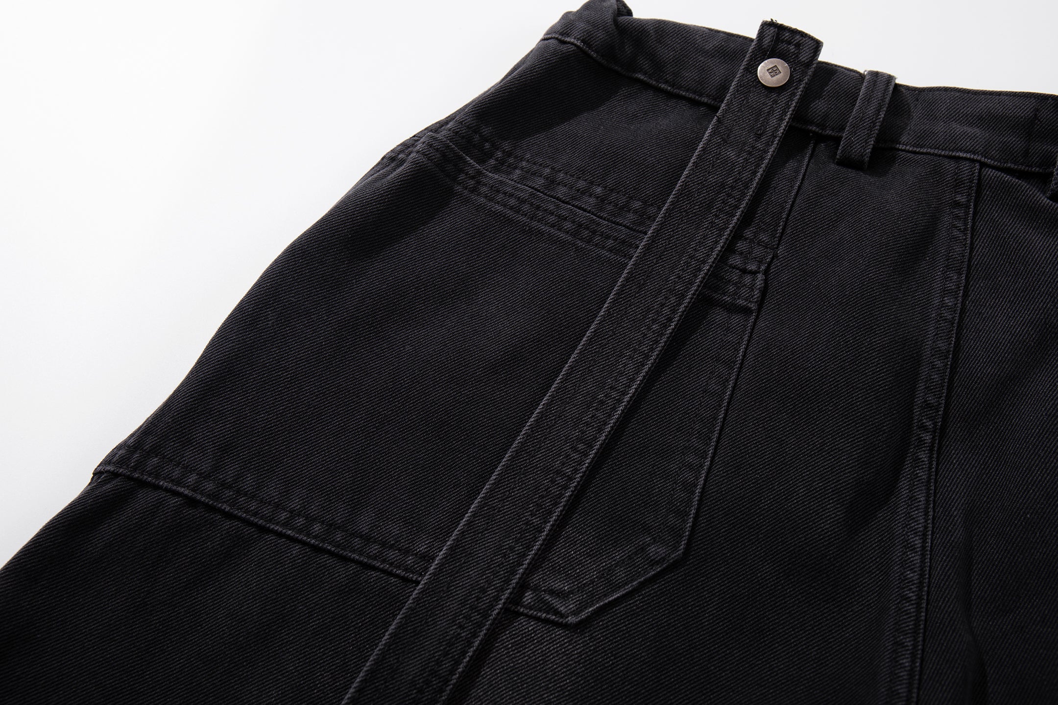 Omirad Strap-Detail Washed Wide-Leg Jeans | Dark Denim