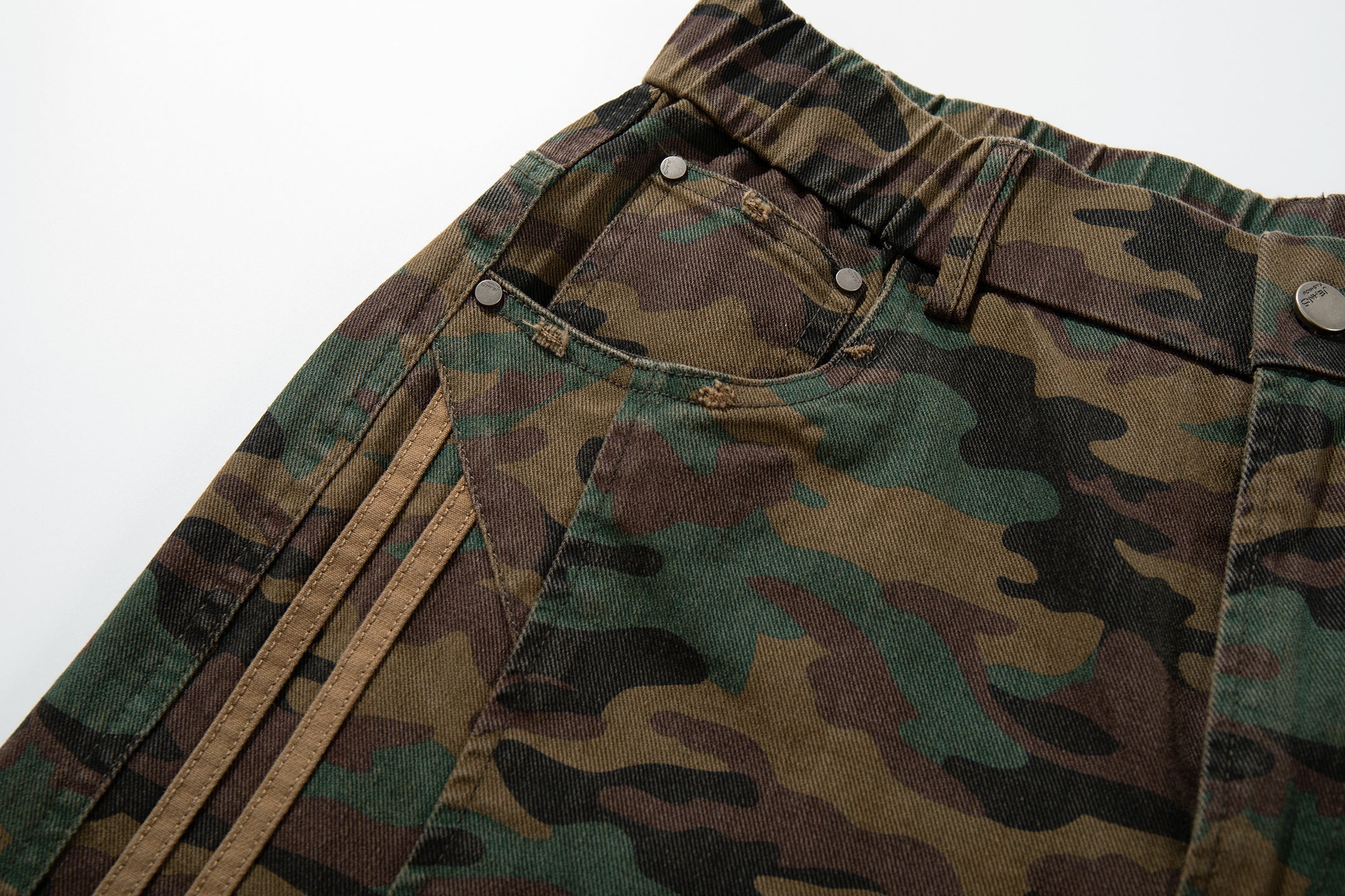 Camo Triple Stripe Wide-Leg Pants | Woodland Military