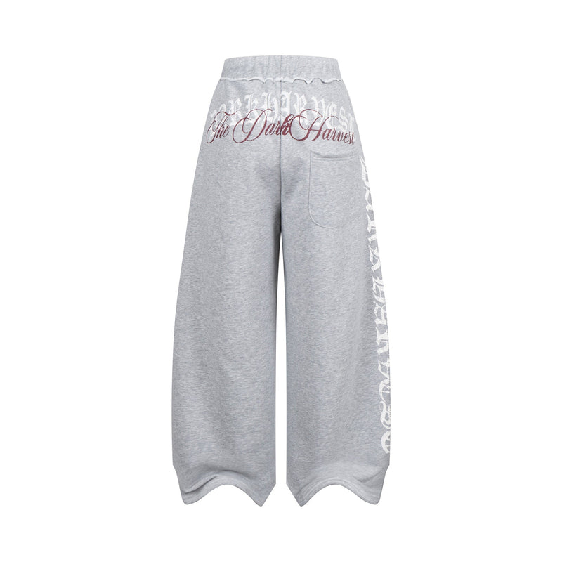 Gothic Wide-Leg Wave-Hem Sweatpants | Bold Streetwear