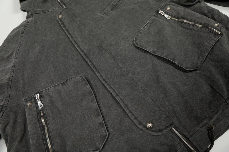 Washed Utility Hooded Jacket | Vintage Military Style