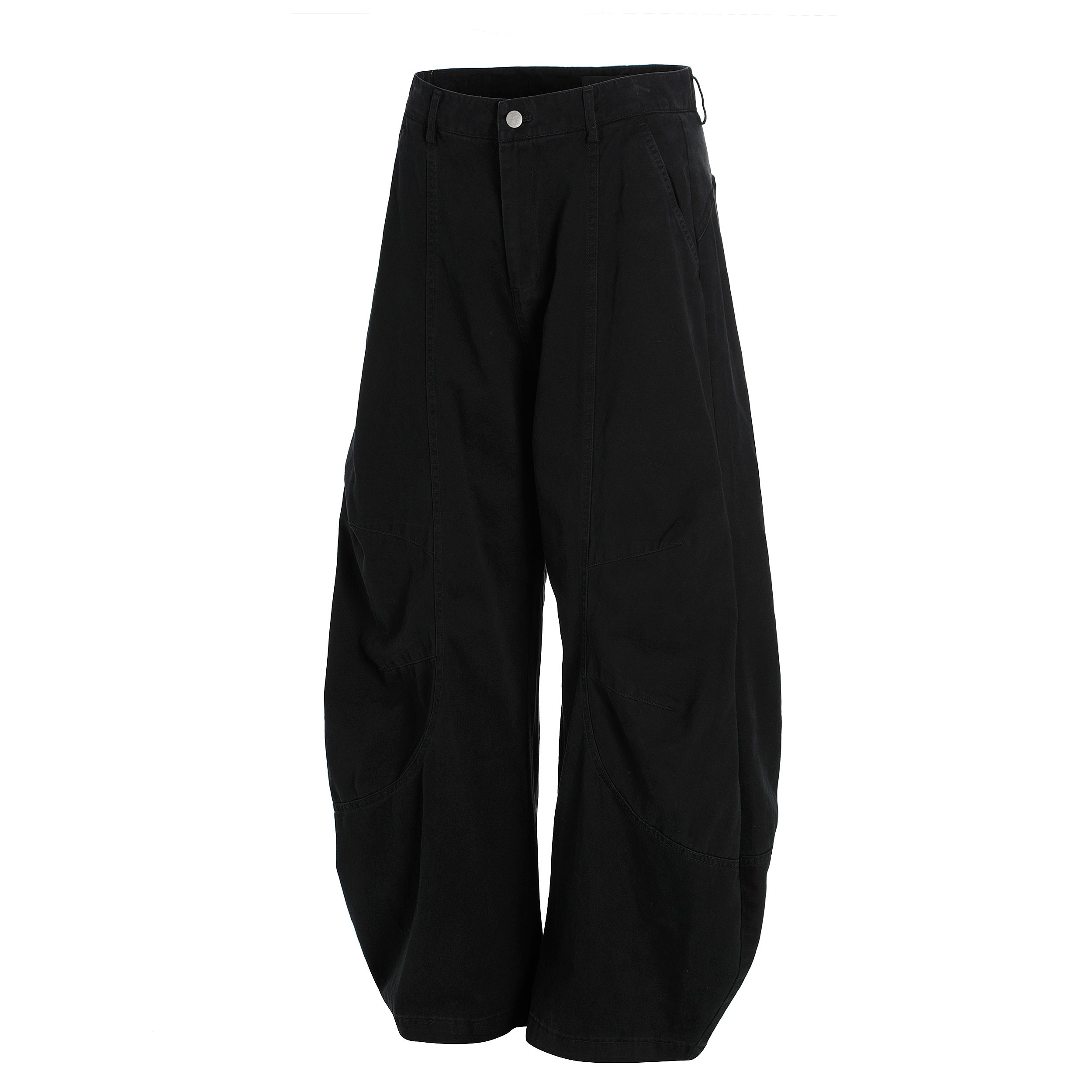 Sculpted Barrel-Leg Cargo Pants | Wide Silhouette Cotton