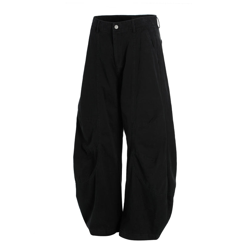Sculpted Barrel-Leg Cargo Pants | Wide Silhouette Cotton