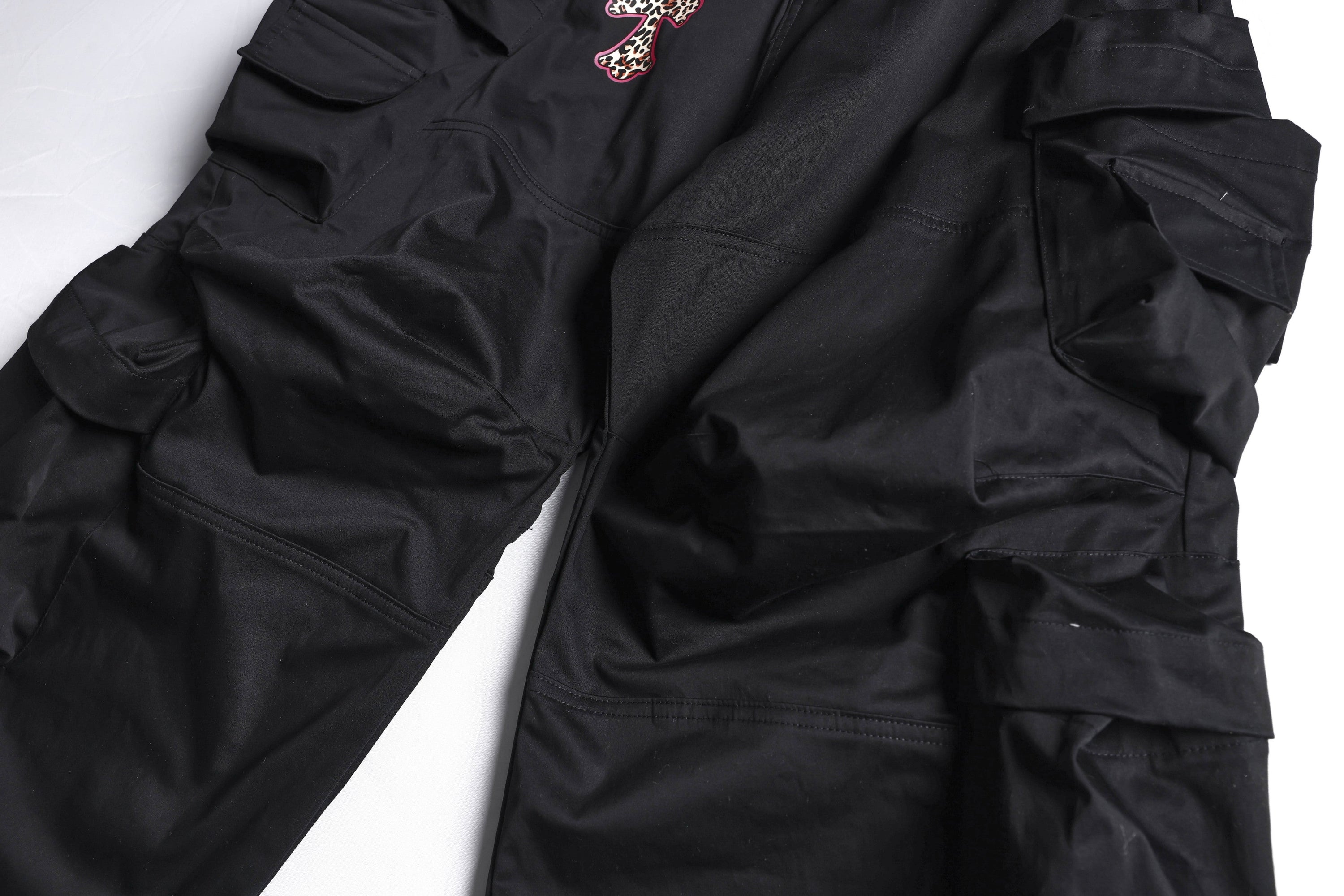Gothic Cross Cargo Pants | Wide-Leg Streetwear Trousers