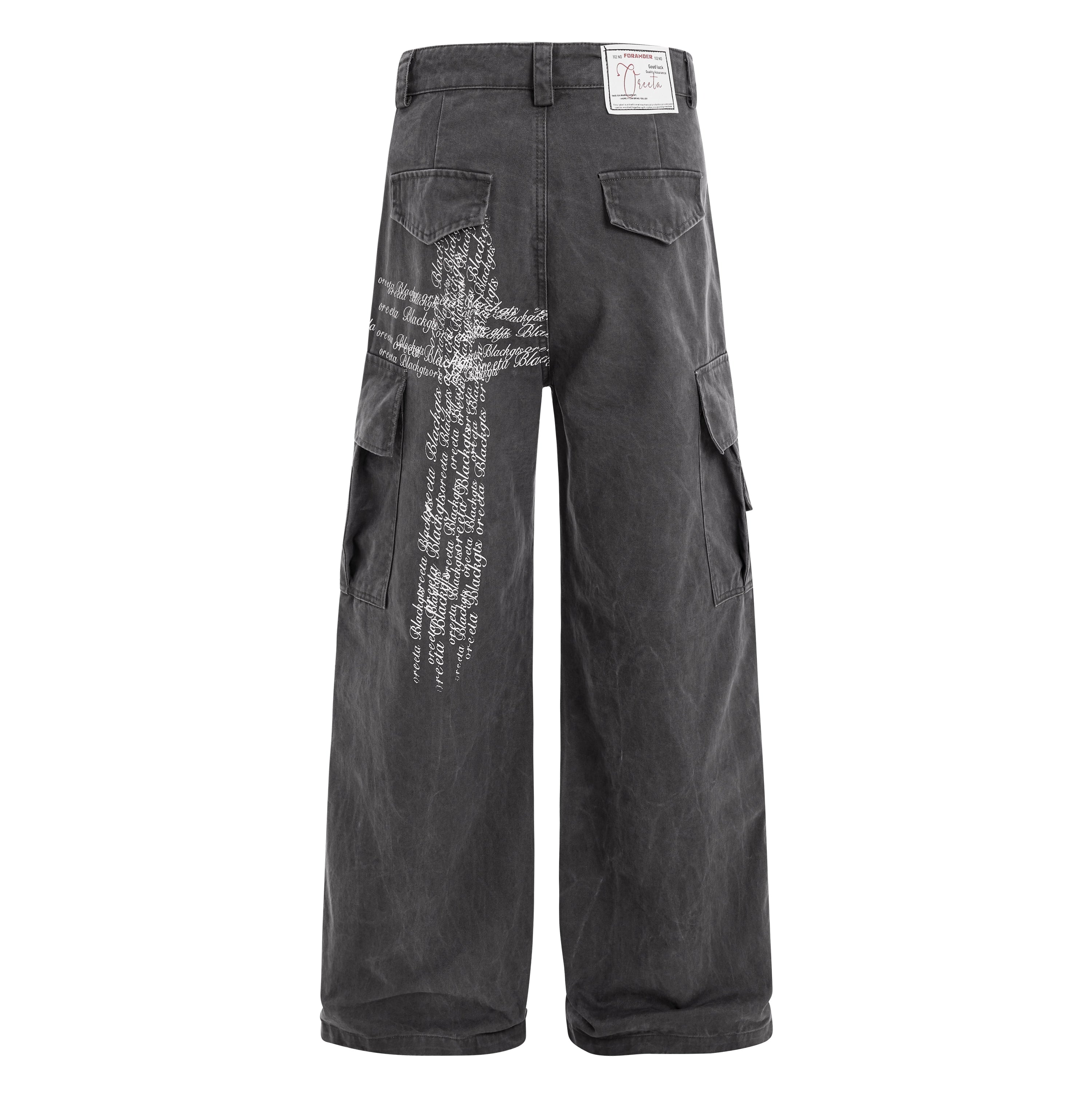 Omirad Cross Script Cargo Pants | Vintage Wash Streetwear