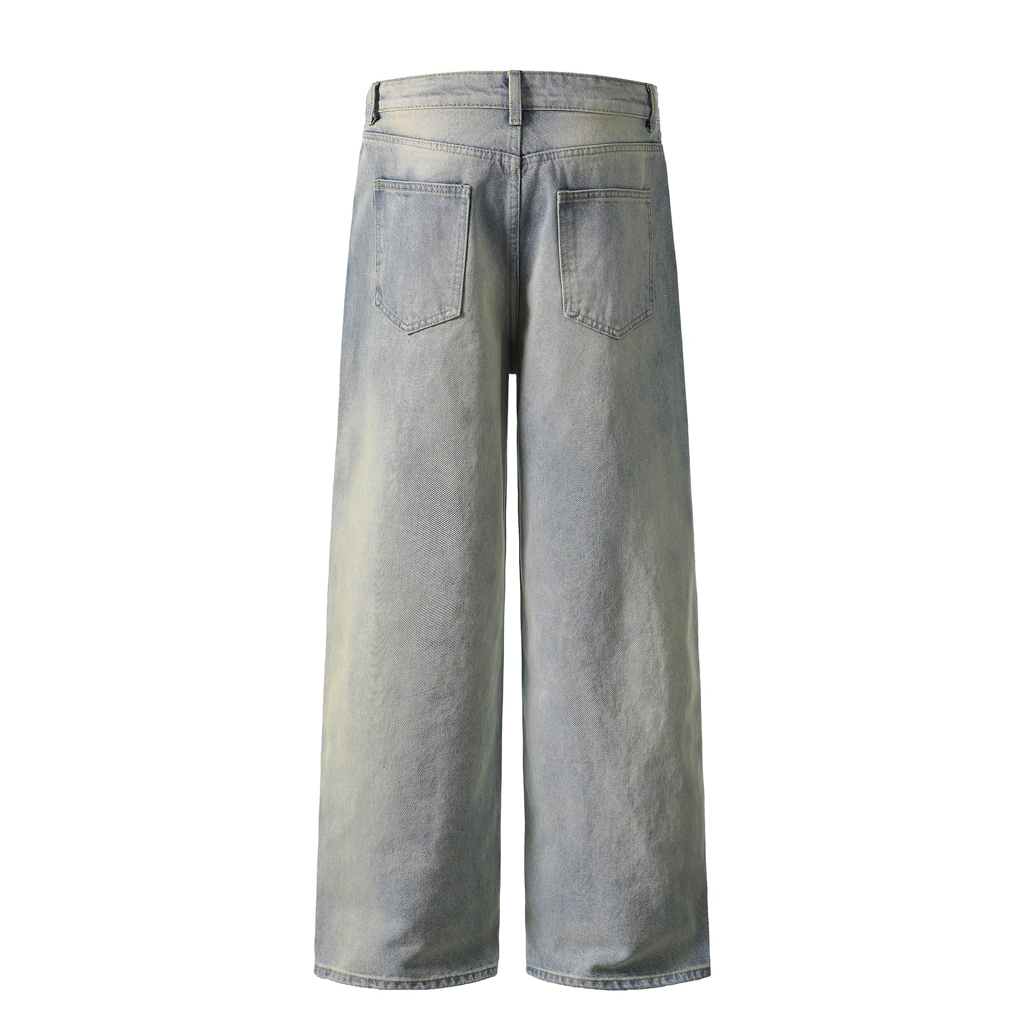 Omirad Light Fade Whisker Wide-Leg Denim Pants