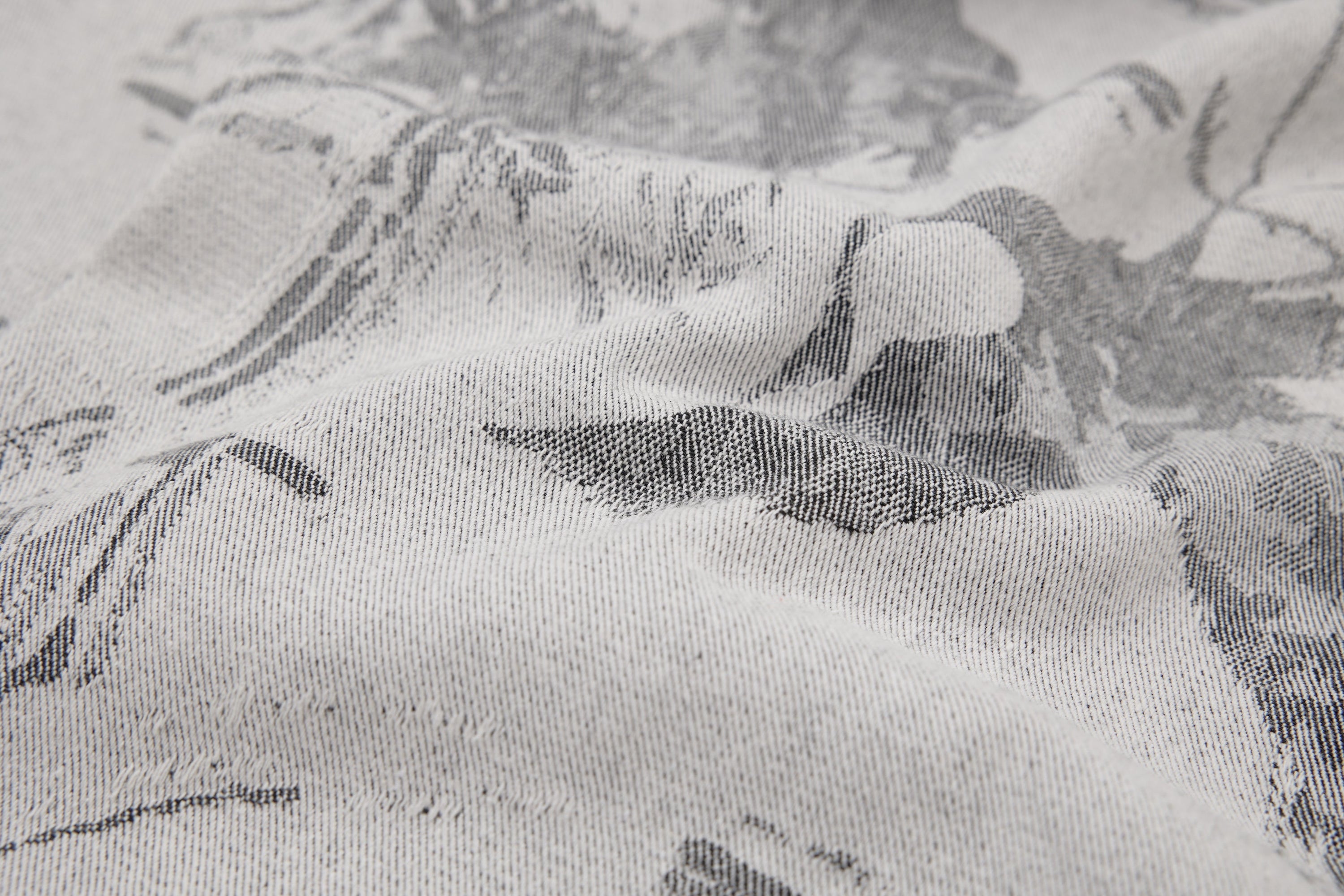 Ink-Wash Print Wide-Leg Pants | Abstract Brushstroke Denim