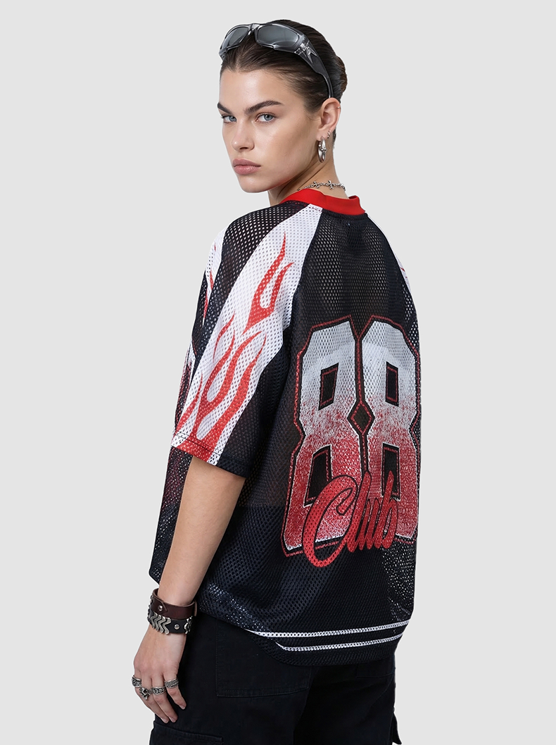 Omirad College 88 Flame Mesh Jersey T-Shirt | Streetwear