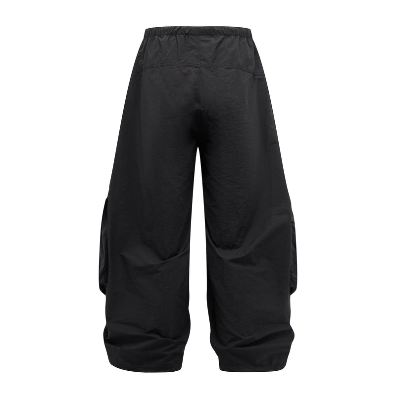 Wide-Leg Utility Cargo Pants | Drawstring Waist & Toggle Hem