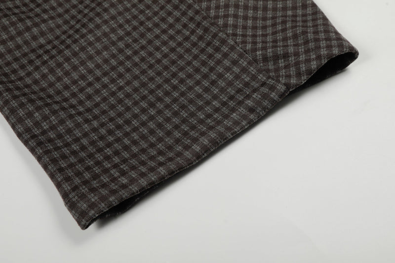Wide-Leg Plaid Trousers | Pleated Front Tailored Pants