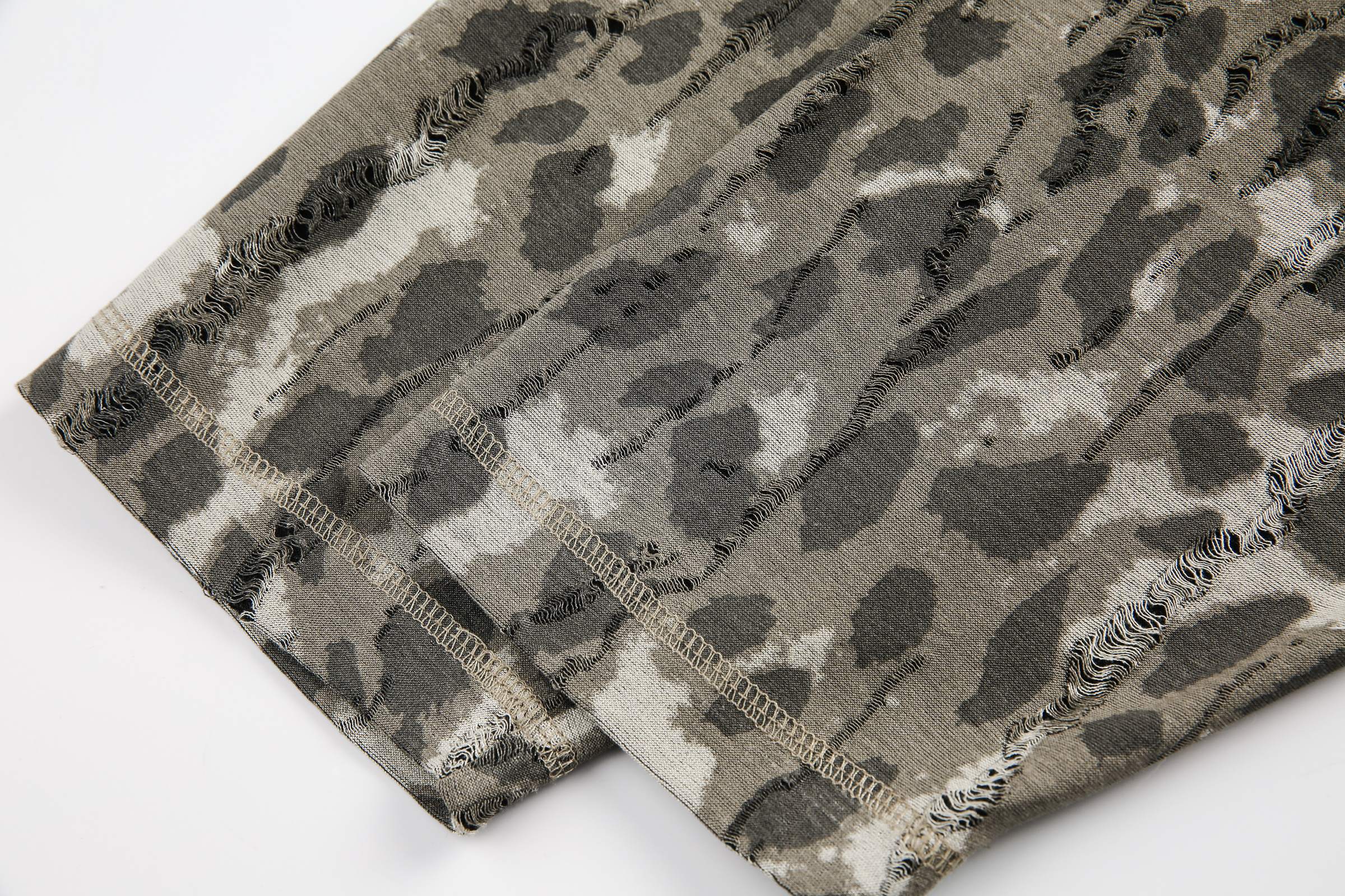 Leopard Camo Raglan Long Sleeve T-Shirt | Streetwear Graphic Tee